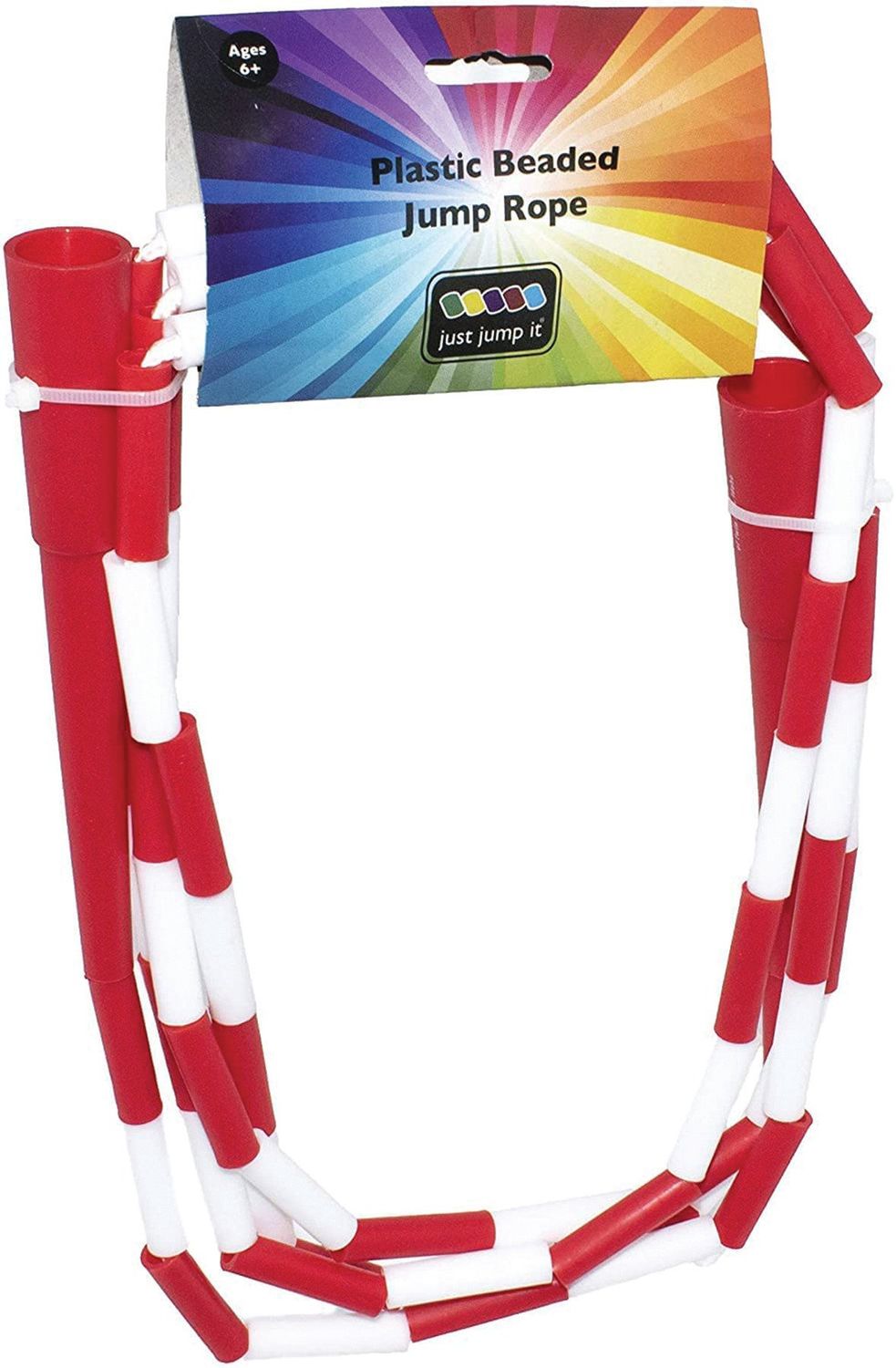 Just Jump It Skipping Rope Plastic Beaded Red