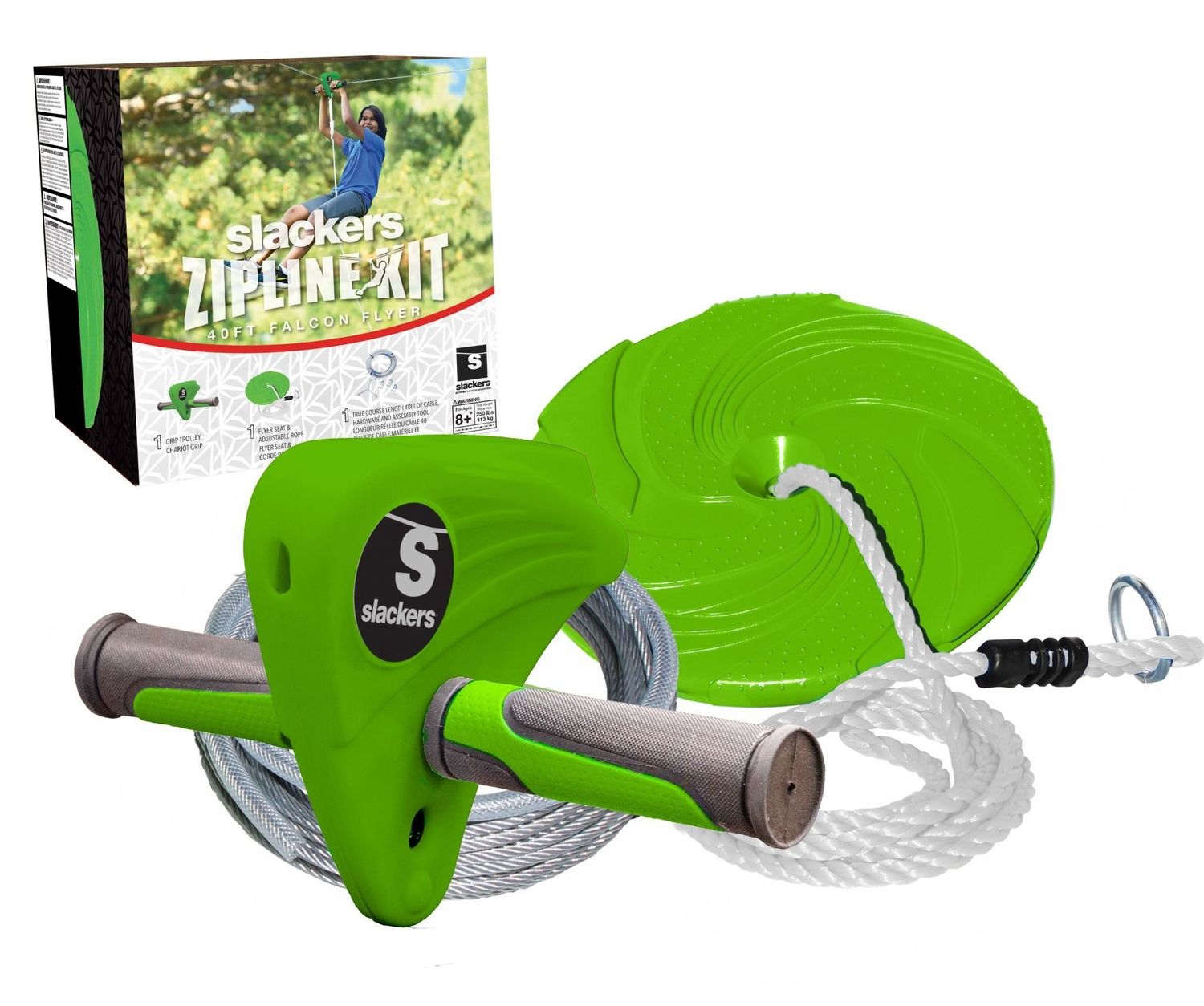 Slackers Falcon Series 40’ Zipline Kit With Seat