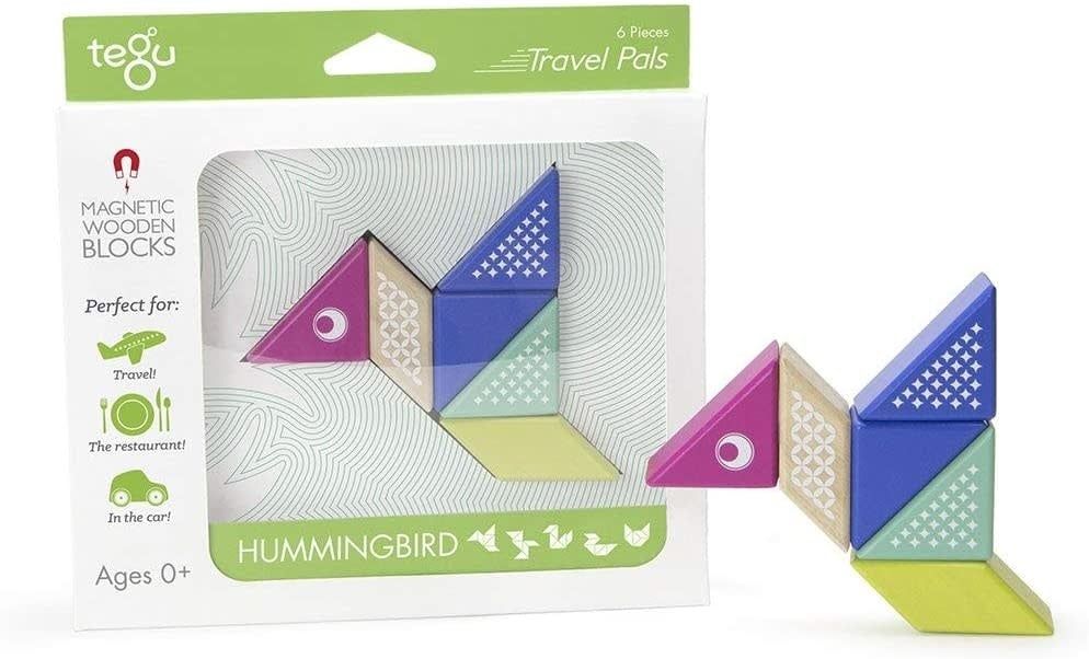 Tegu Magnetic Wooden Blocks Travel Pals Hummingbird
