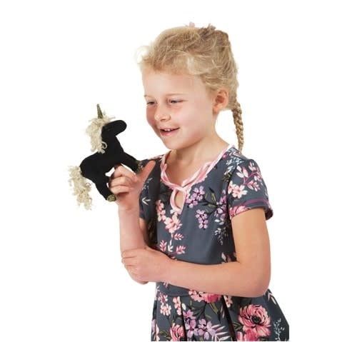 Folkmanis Puppet Mini Black Unicorn