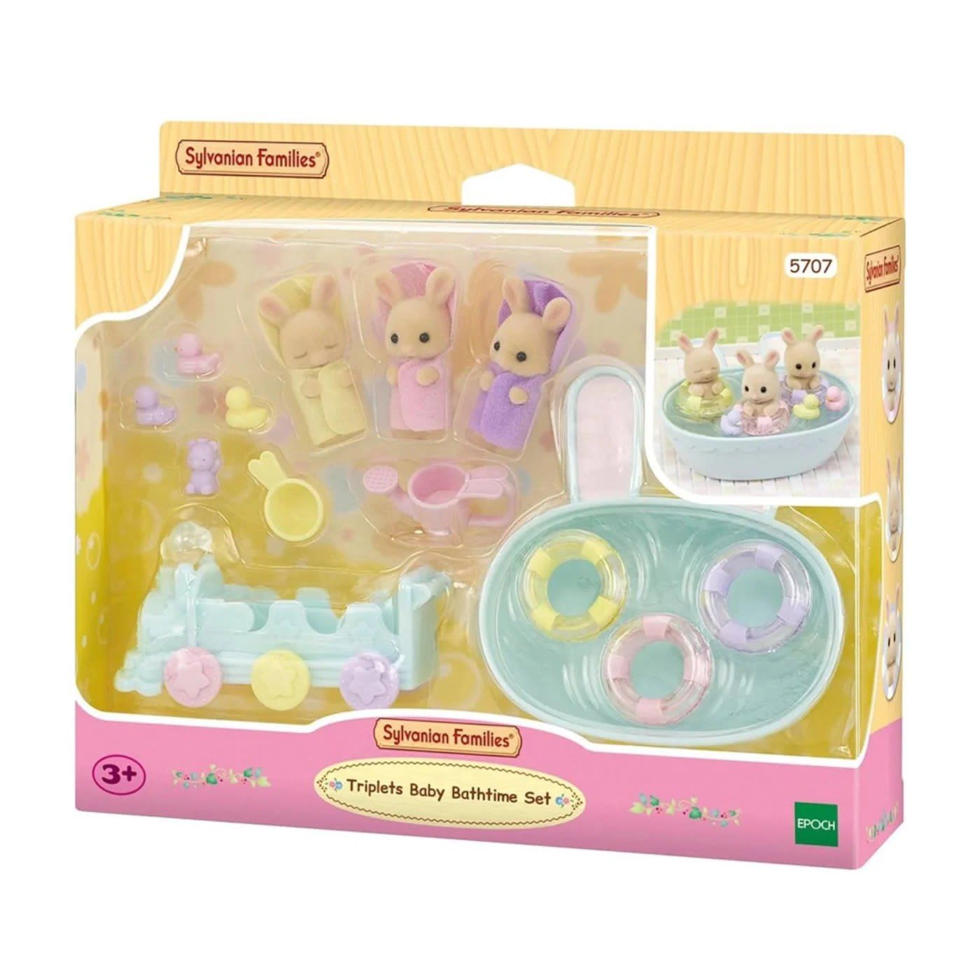 Calico Critters Triplets Baby Bathtime Set
