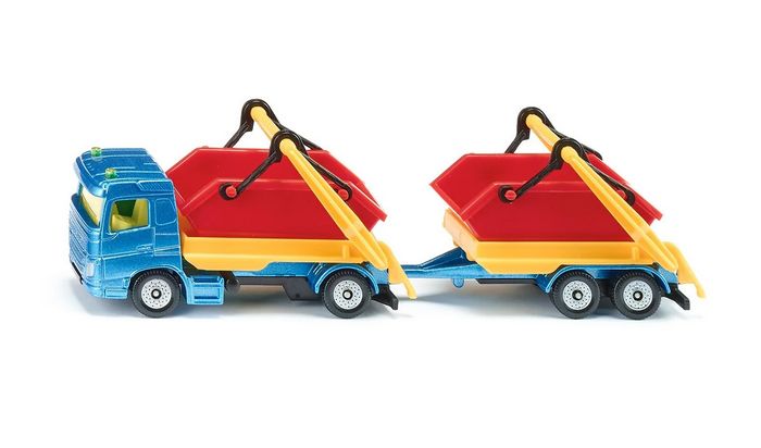 Siku Die Cast Truck with Skip and Trailer