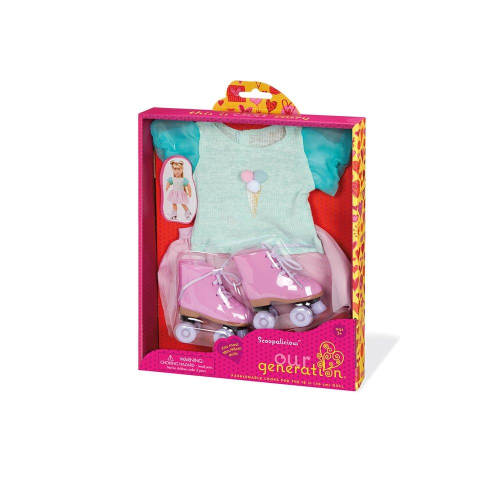 Our Generation Doll Deluxe Outfit: Scoopalicious with Skate