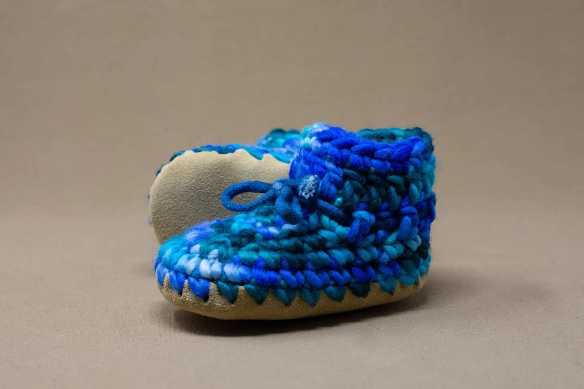 Padraig Cottage Slippers Baby Size 3 (3mths) Multi Blue
