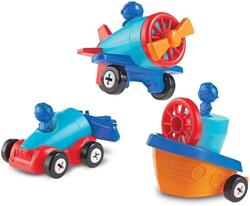 Learning Resources 1-2-3 Build It! Car Plane  Boat