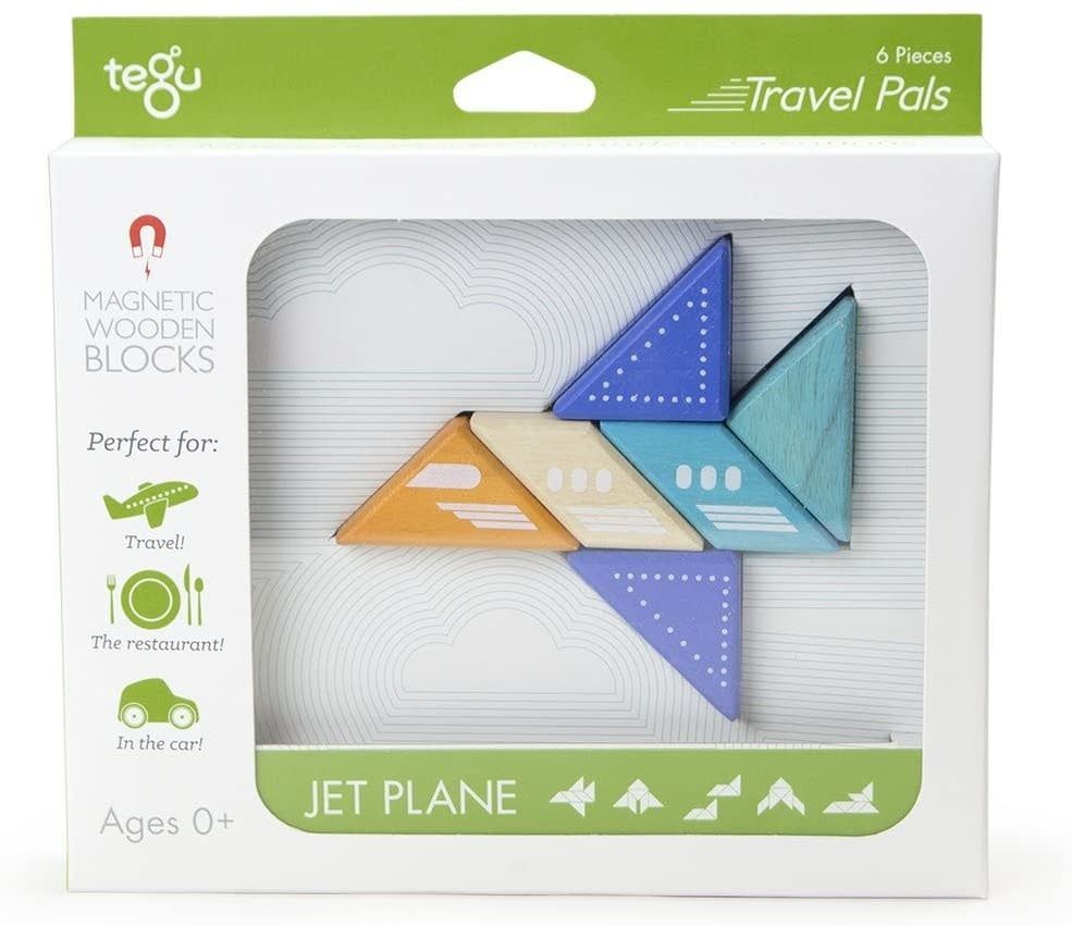 Tegu Magnetic Wooden Blocks Travel Pals Jet Plane