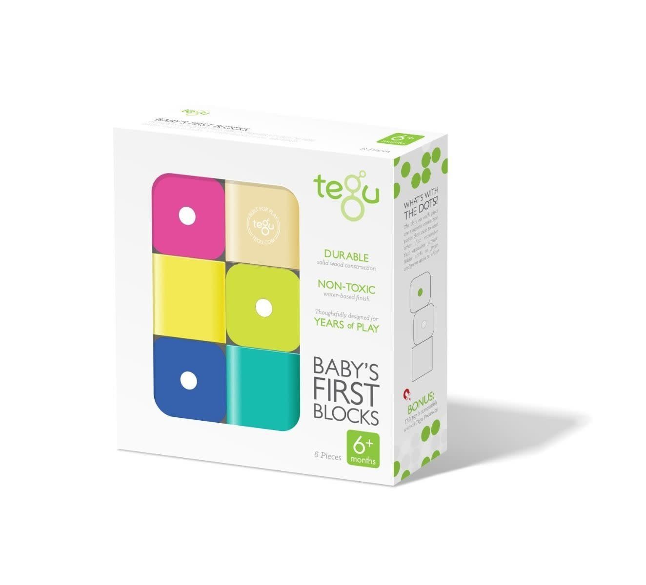 Tegu Magnetic Wooden Blocks Baby&#39;s First Blocks 6pc