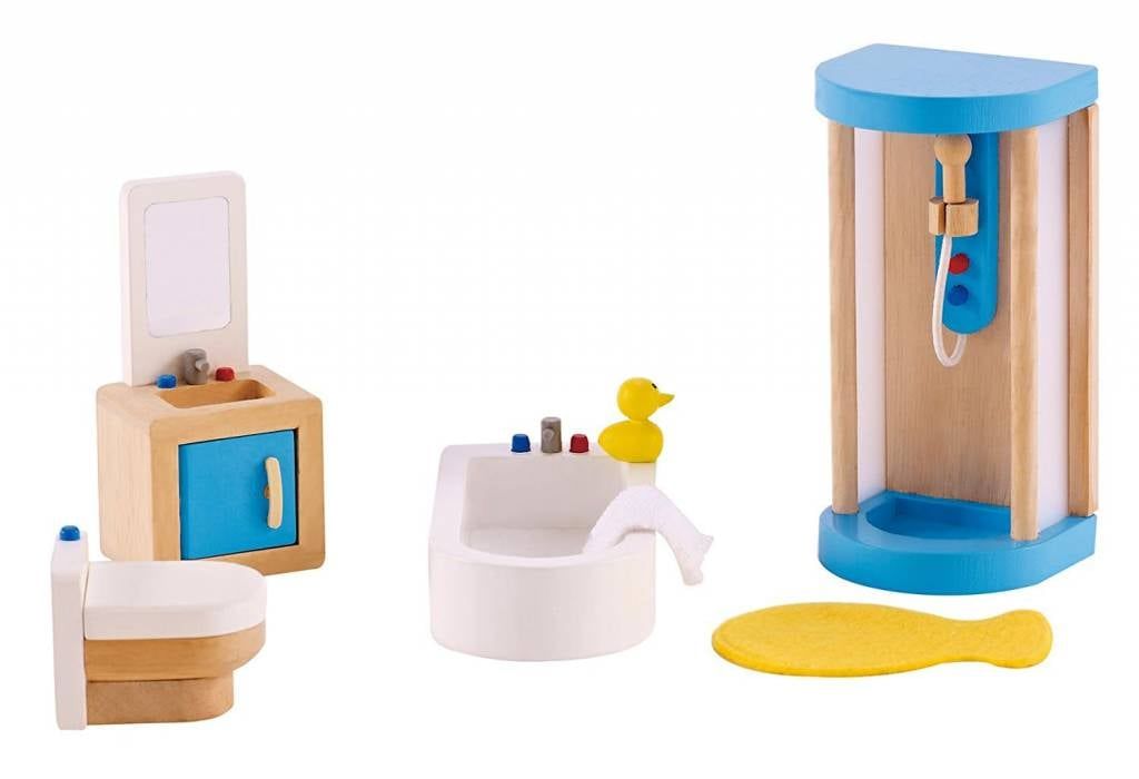 Hape Wooden Doll House Furniture: Bathroom