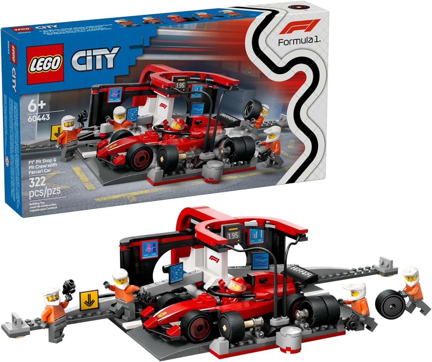 Lego City F1 Pit Stop &amp; Pit Crew with Ferrari