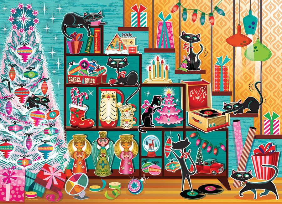 Cobble Hill Puzzle 1000pc Christmas Cats