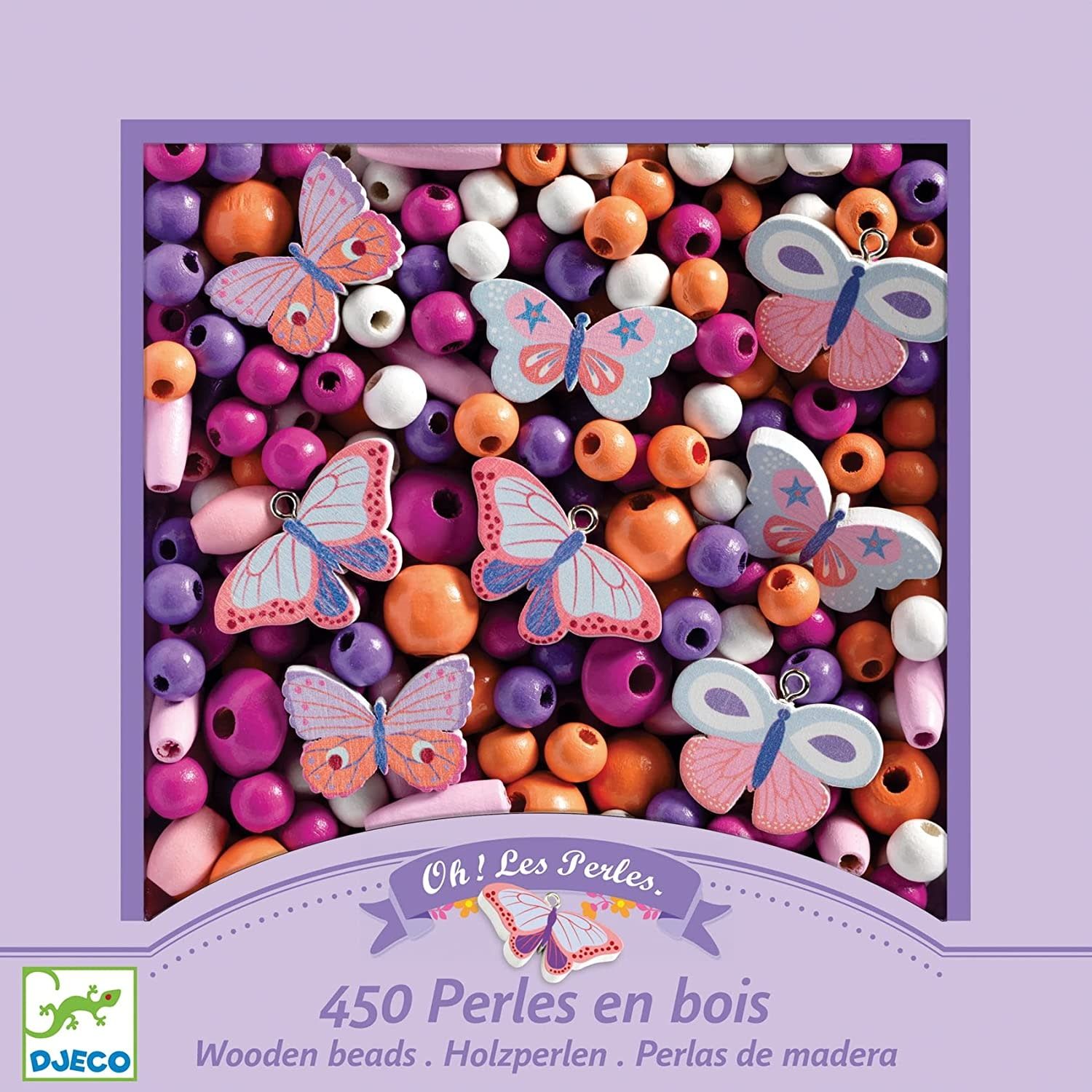 Djeco Wooden Beads Butterflies