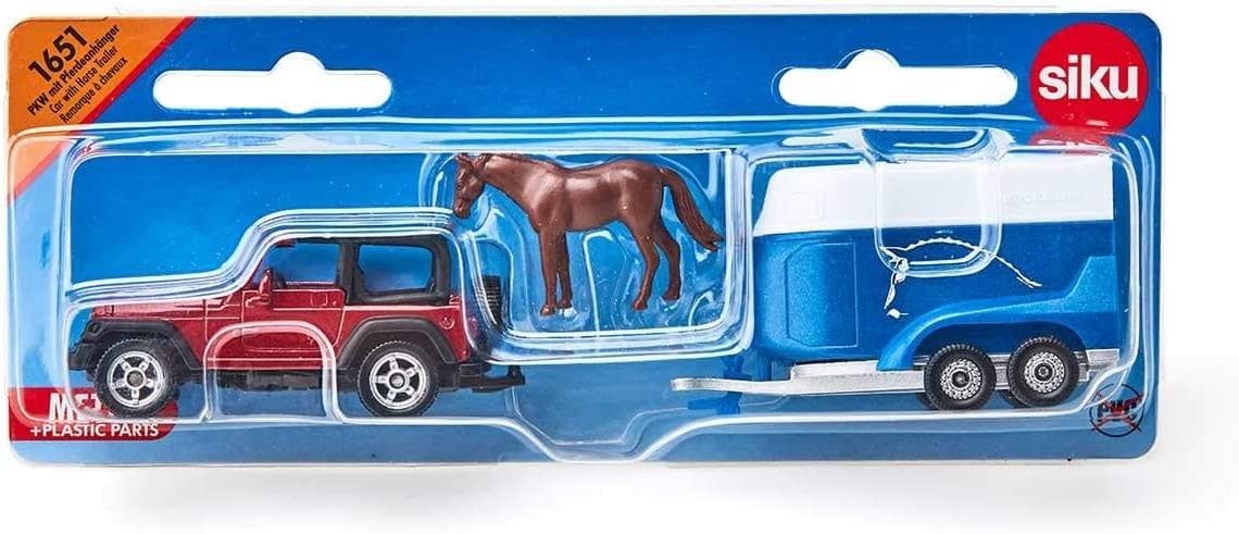 Siku Die Cast Jeep with Horse Trailer