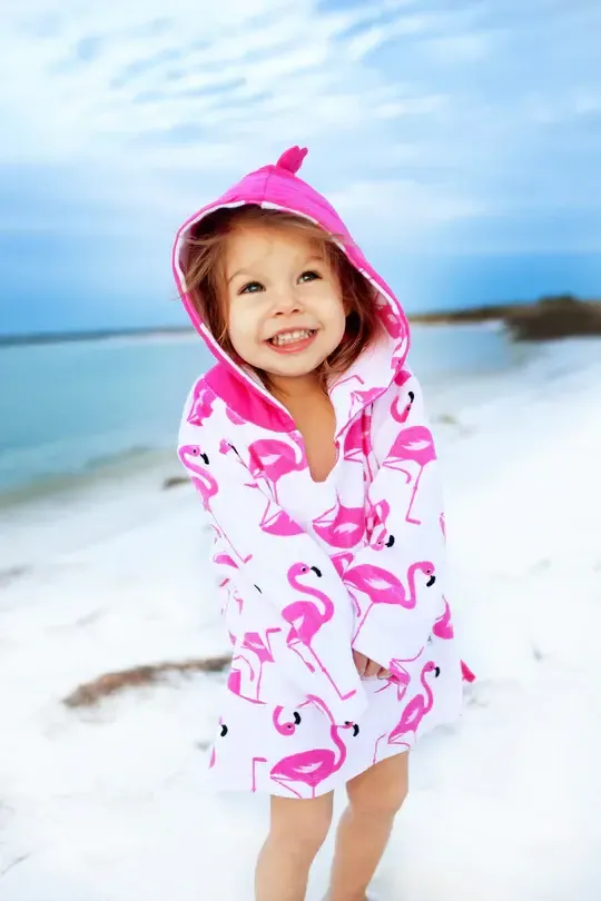 Terry Swim Coverup UPF50 + Flamingo 0 - 12M