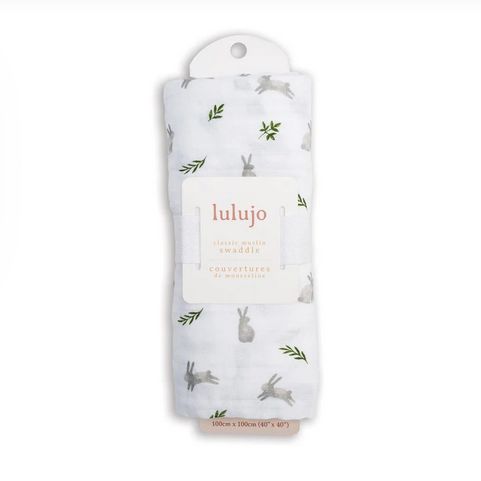 Swaddle Blanket Muslin Cotton Bunnies