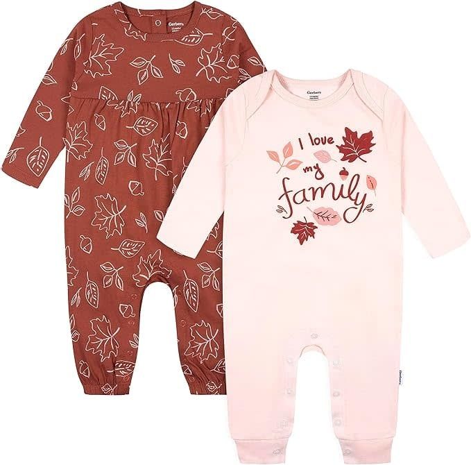 Romper 2 Pack Leaves Pink 0-3 months