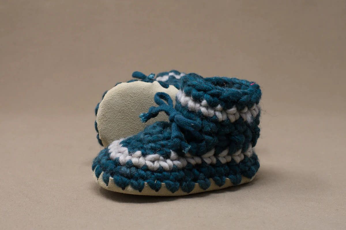 Padraig Cottage Slippers Baby Size 3 (3mths) Stripe Forest