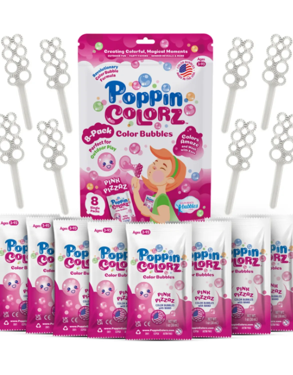 PoppinColorz Pink Pizzaz Bubbles Party Packs