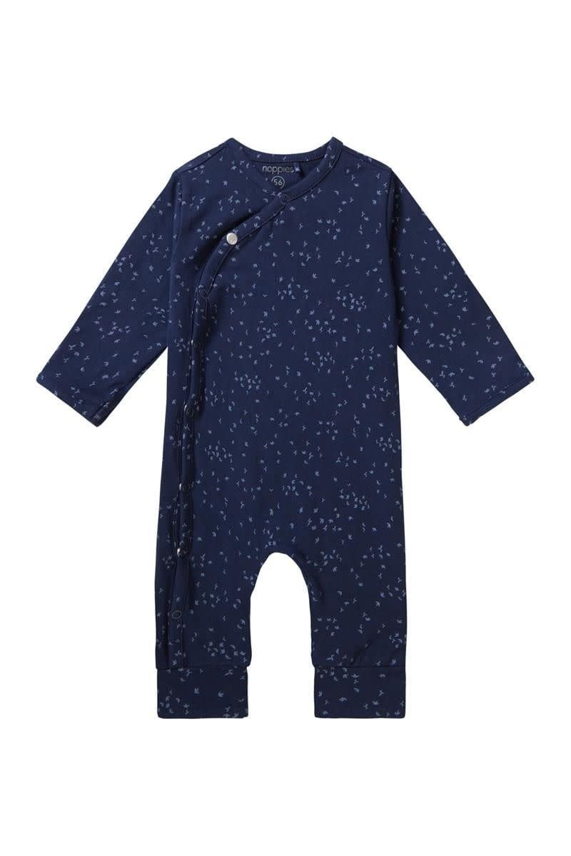 Unisex Playsuit Nuuk Long Sleeve Allover Print Black Iris Size 68 (4-6 months)
