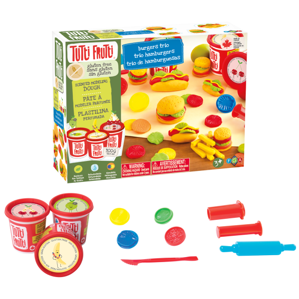 Tutti Frutti Modelling Dough Gluten Free Hamburgers Trio