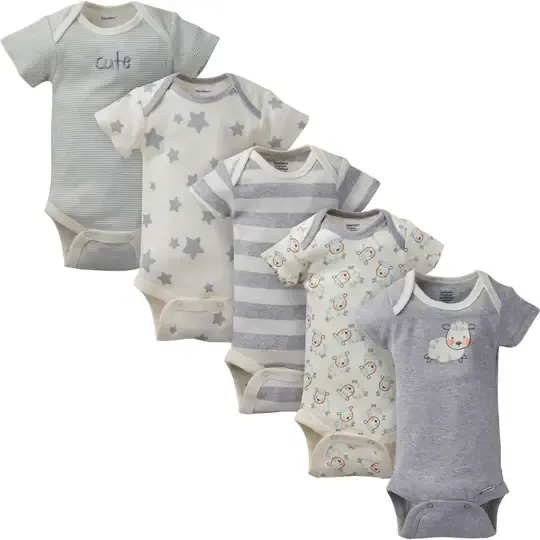 Onesies Bodysuits Short-Sleeve Neutral Organic 5 Pack 6 - 9M