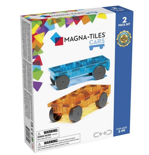 Magna-Tiles Cars 2-Piece Expansion Set Blue &amp; Orange
