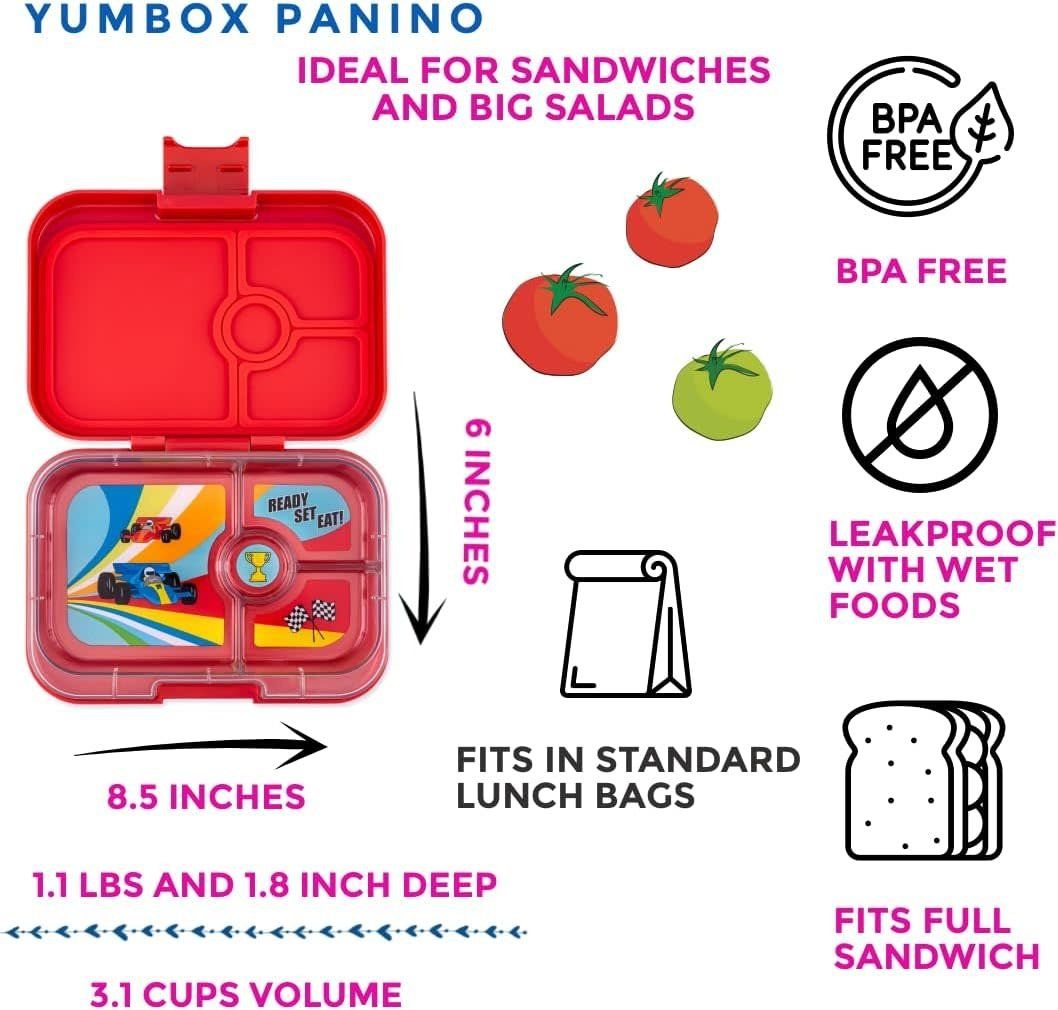 Yumbox Lunch Box Panino 4 Compartments Roar Red