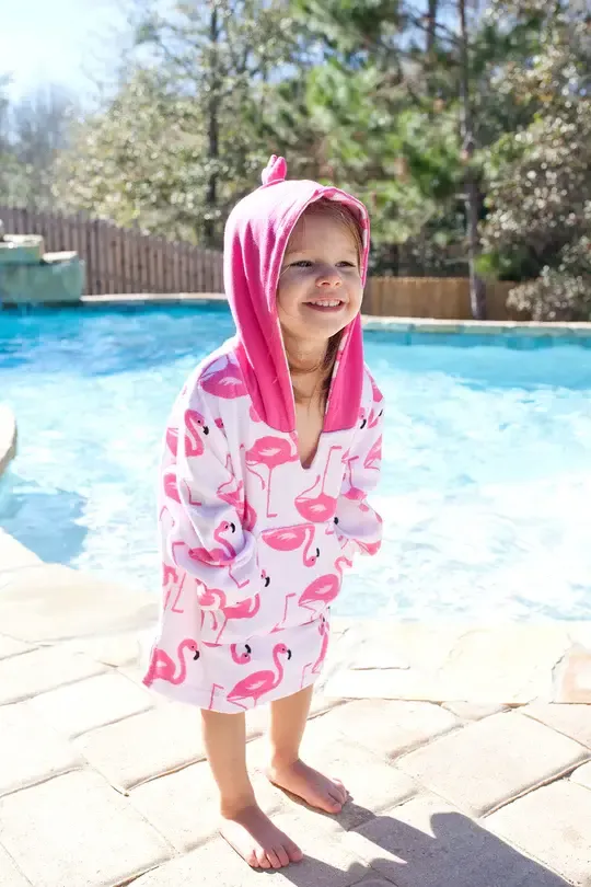 Terry Swim Coverup UPF50 + Flamingo 12 - 24M