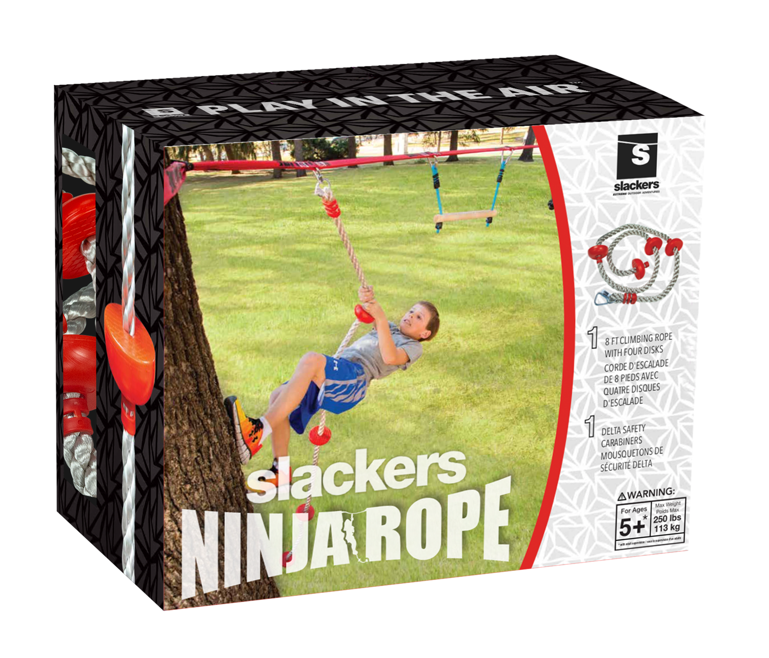Slackers Ninja Climbing Rope 7&#39; with Foot Holds
