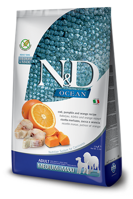Farmina PUMPKIN OCEAN Grain Free Codfish &amp; Orange Med-Maxi Adult