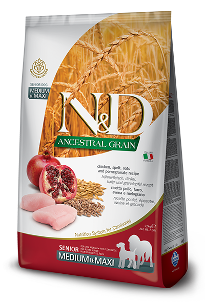 Farmina ANCESTRAL GRAIN Chicken &amp; Pomegranate Med-Maxi Senior