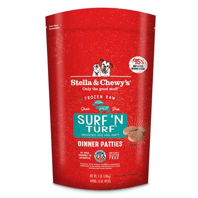 Stella &amp; Chewy&#39;s® Surf ‘N Turf Frozen Raw Dinner Patties For Dogs