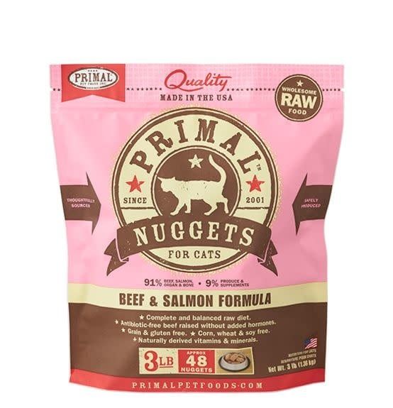 Primal Frozen Raw Cat Food - Beef &amp; Salmon 3lb