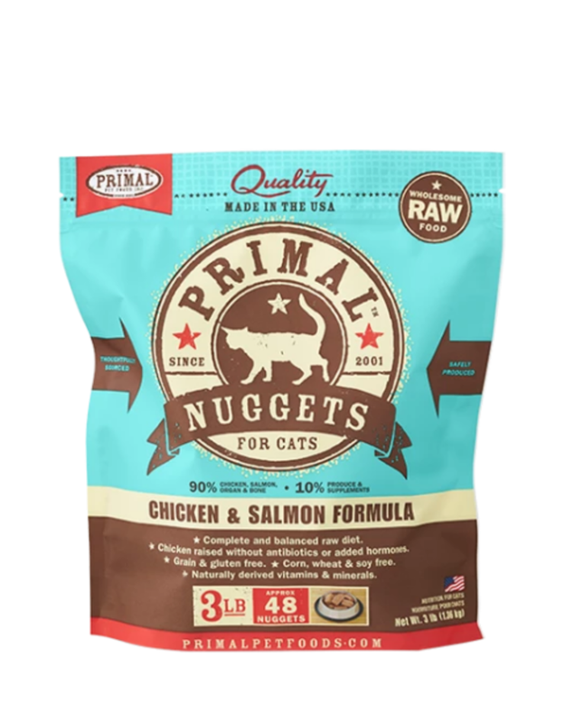Primal Frozen Raw Cat Food - Chicken &amp; Salmon 3lb