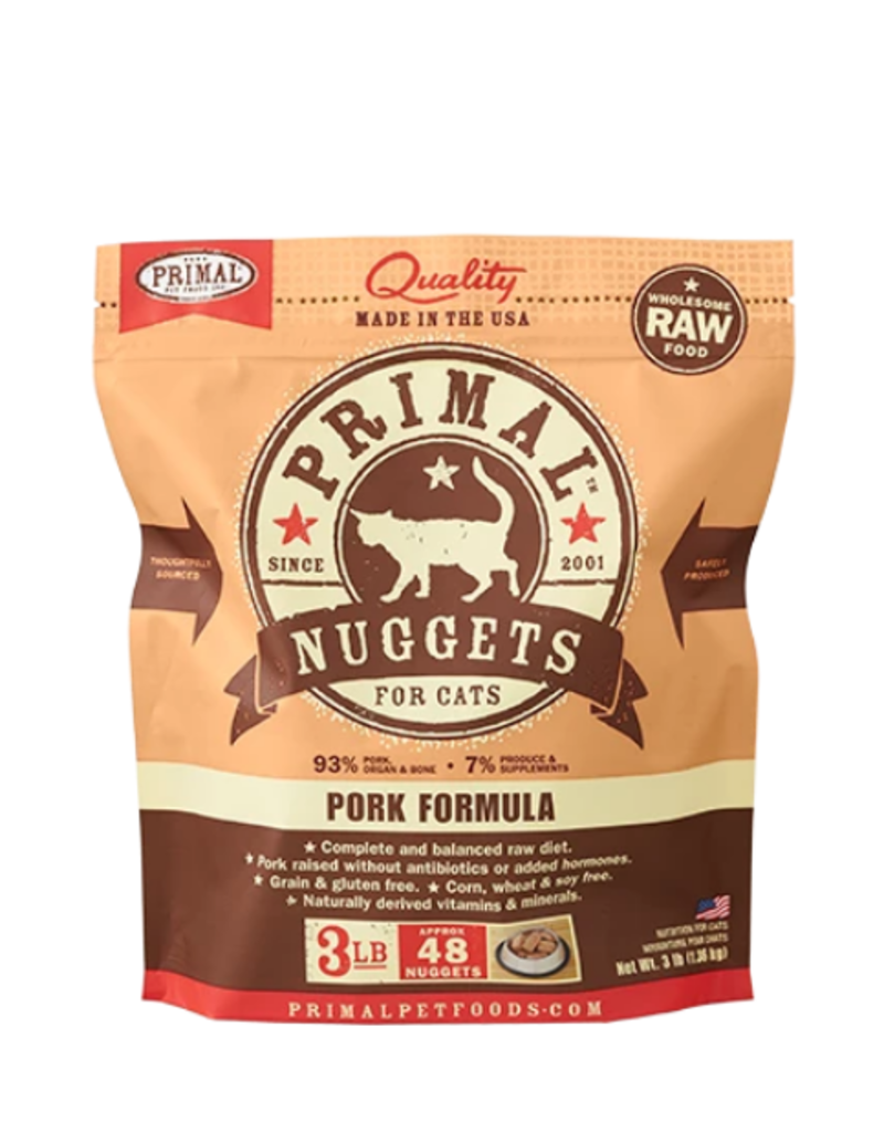 Primal Frozen Raw Cat Food - Pork 3lb