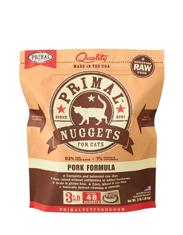 Primal Frozen Raw Cat Food - Pork 3lb