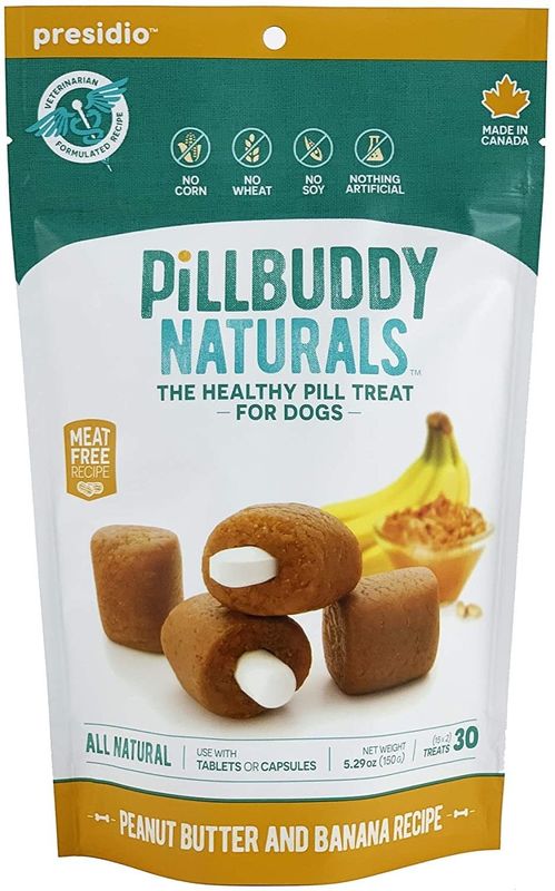 Presidio Dog Treat Pill Buddy Naturals Peanut Butter &amp; Banana 5.3 oz
