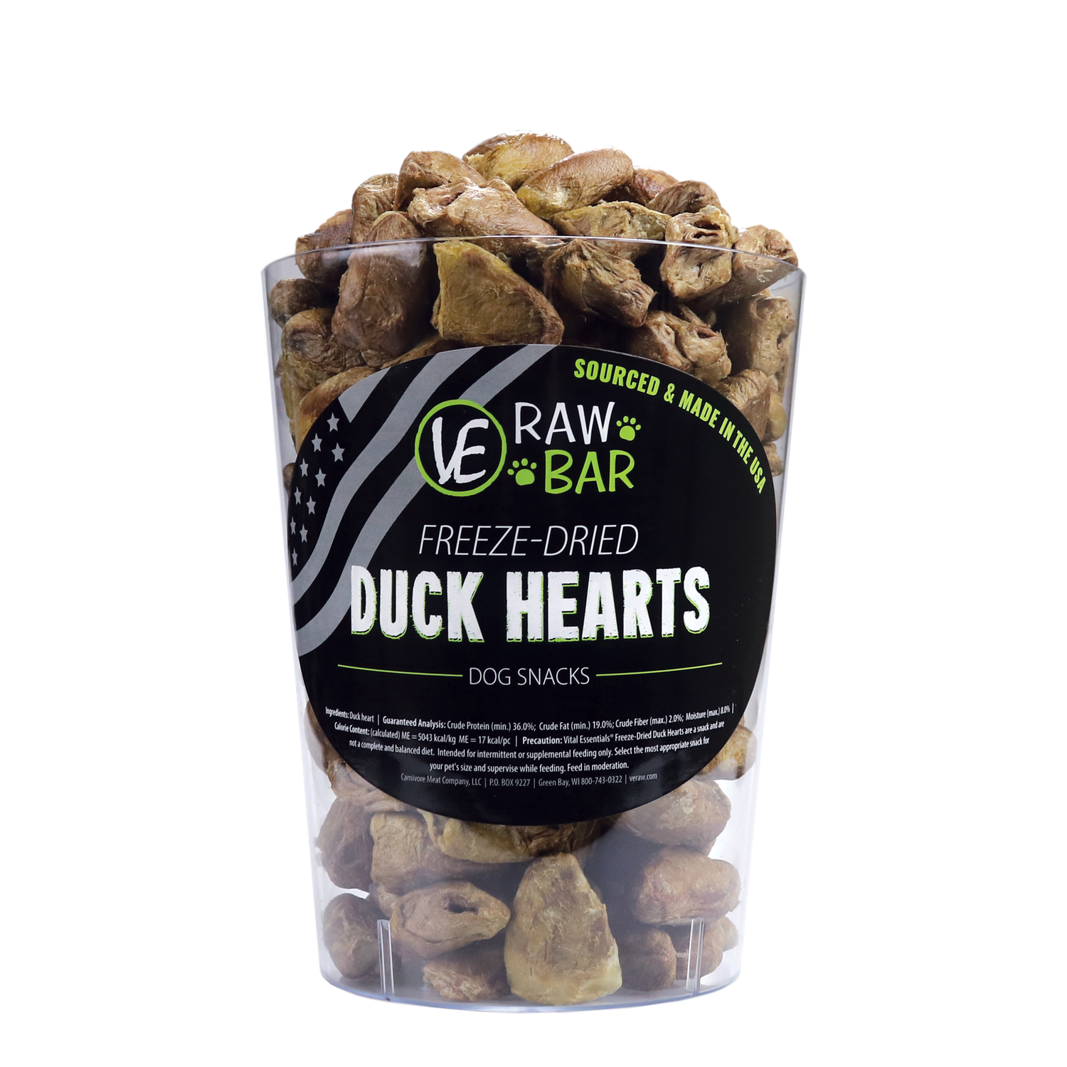 Vital Essentials® Raw Bar Freeze-Dried Duck Hearts - Single
