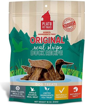 Plato Pet Treats® Original Real Strips Duck Meat Bar 18 Oz