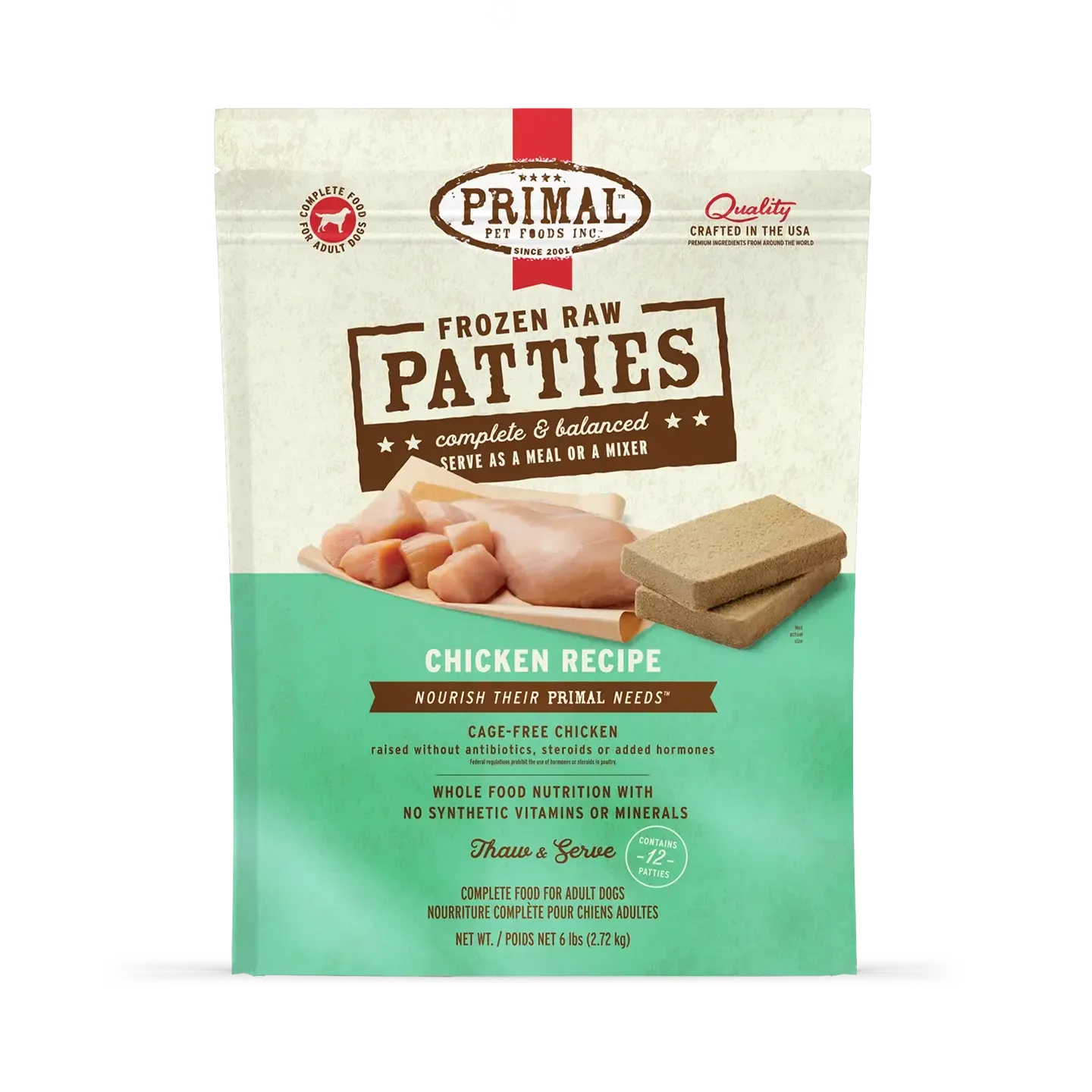 Primal Raw Frozen Canine Chicken Formula 6 LB