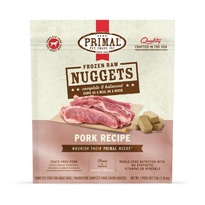 Primal Raw Frozen Canine Pork Formula 3 LB