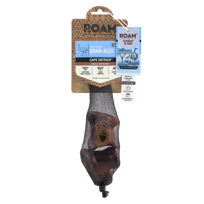 Roam Ostrich Gnaw-kles Bone Small 2 Pack