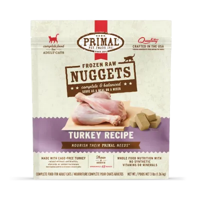 Primal  Frozen Raw Cat Food - Turkey 3 LBS