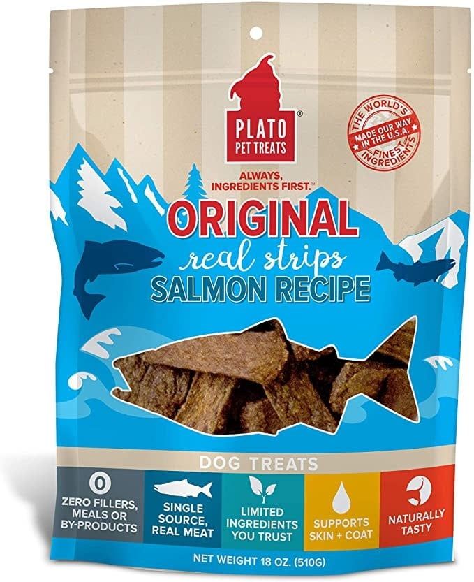 Plato Pet Treats® Original Real Strips Salmon Meat Bar Dog Treats 18 Oz