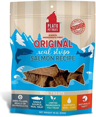 Plato Pet Treats® Original Real Strips Salmon Meat Bar Dog Treats 18 Oz