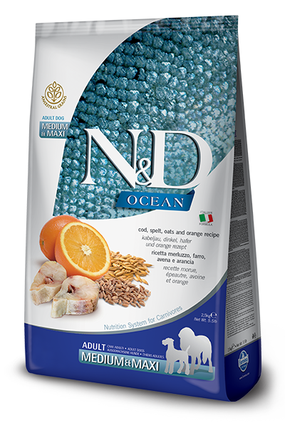 Farmina OCEAN Cod, Spelt, Oats and Orange Med-Maxi Adult 26.5 LB