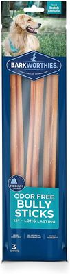 Barkworthies Bully Stick Odor Free 3 Pack 12&quot;