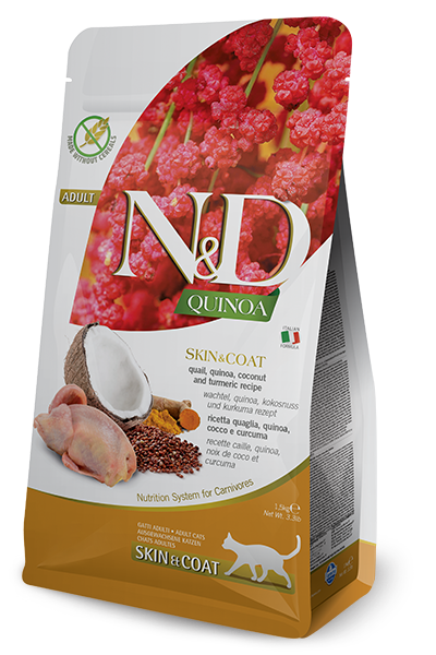 Farmina Cat QUINOA Grain Free LID Skin &amp; Coat Quail 3.3#
