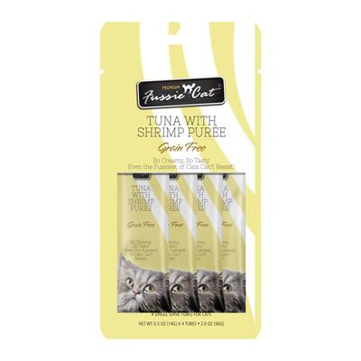 Fussie Cat® Tuna Shrimp Purée 4 Tubes .05 OZ Each