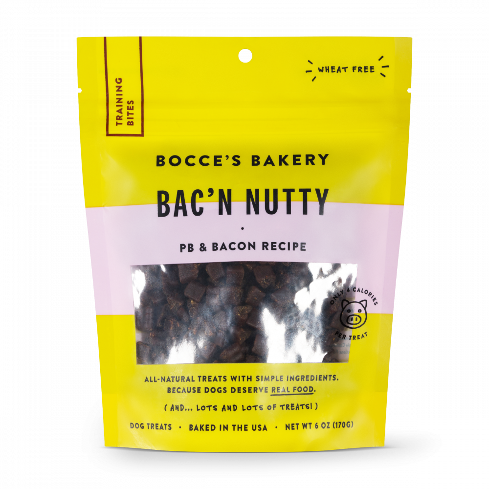Bocce Bakery Training Bites Bacon Nutty 6 oz