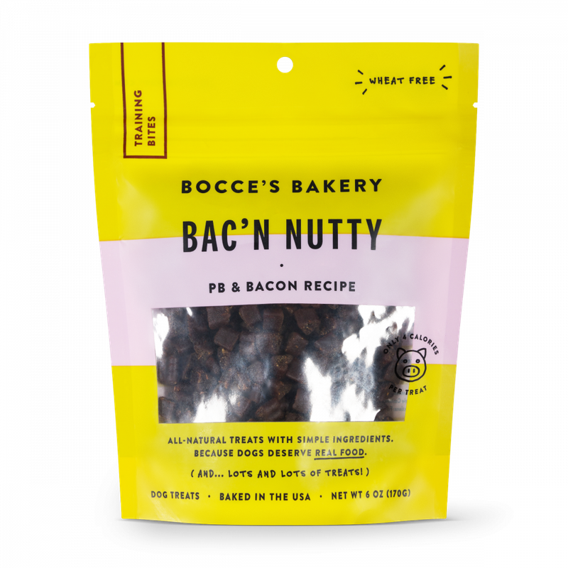 Bocce Bakery Training Bites Bacon Nutty 6 oz